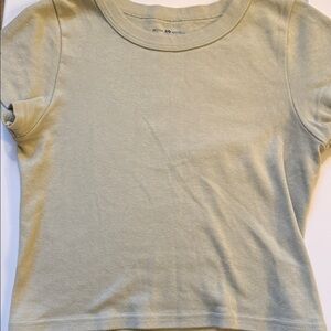 Brandy Melville Green Crop Tee, OS